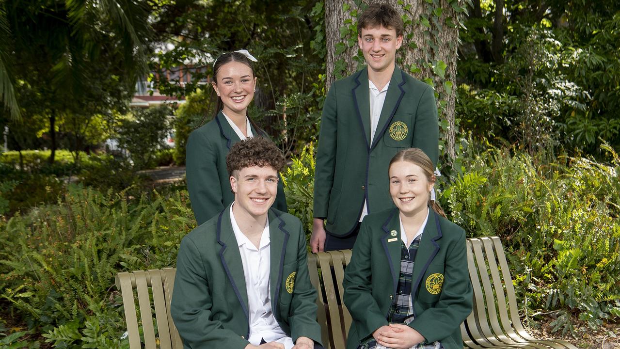 Mercedes College captains for 2025 (back row) Annabel Hage, James Nussio, (front row) Theodore Sweeney and Annabelle Keane. Picture: Supplied