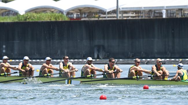 The Australian men’s eight struggled against world champions Germany. Luis Acosta/ AFP