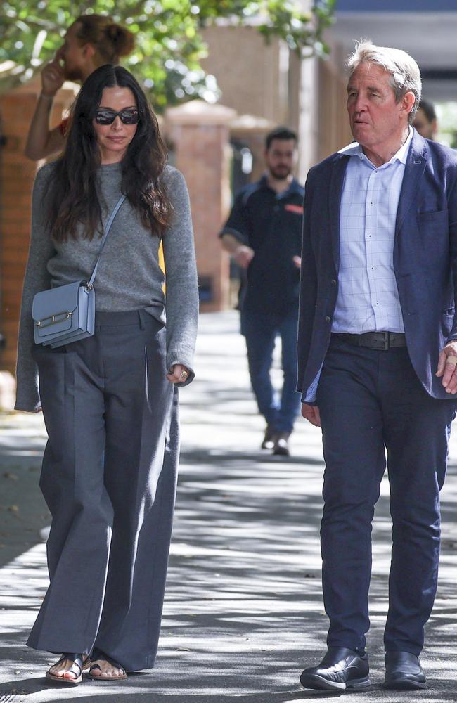 The former Mrs Packer looked smart-casual for her lunch meeting with Stuart in Pyrmont. Picture: Media Mode.