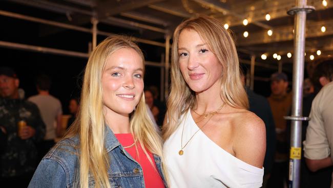 Kalea Earles and Rachel Dorsey Fro at the WSL Gold Coast Pro 2025 after party at Burleigh Pavilion for Gold Coast at Large. Picture, Portia Large.