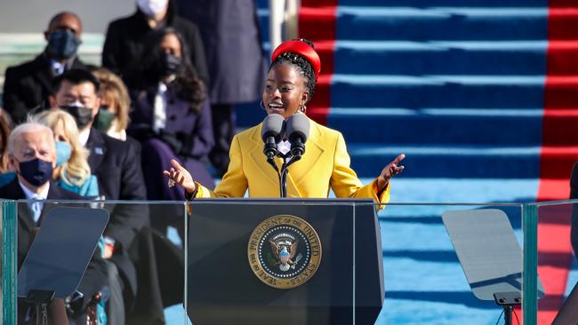 Youth Poet Laureate Amanda Gorman speaks at the inauguration of US President Joe Biden. Picture: Getty Images