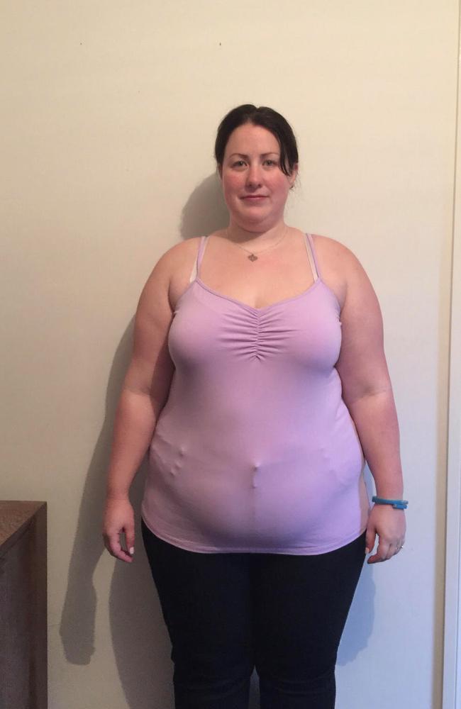 Janelle Enlund, 33, was a size 26 before she started her lifestyle transformation. Picture: Janelle Enlund