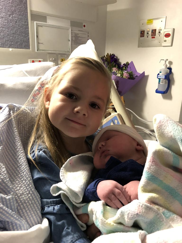 26/03/2019 - Isabella Paydon was very happy to welcome her baby brother Jack Paydon into the world. Born on the 26th March 2019 at the RHH. Picture: Mum