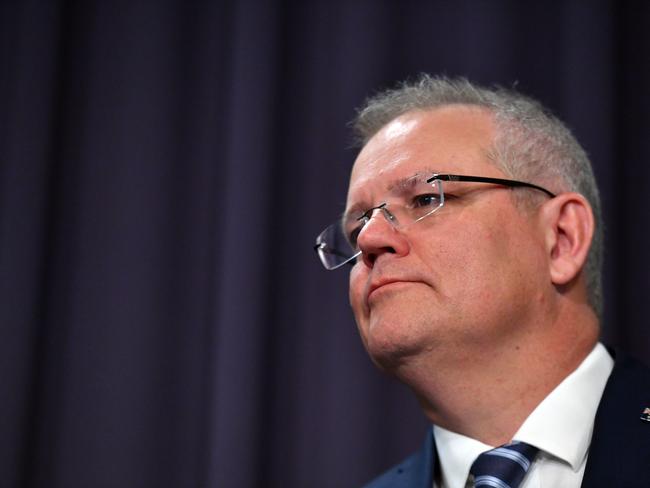 Prime Minister Scott Morrison at a press conference, reveals a state-based cyber attack targeting Australian government and business, at Parliament House in Canberra, Friday, June 19, 2020. (AAP Image/Mick Tsikas)