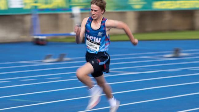 NSW athlete Thomas Cashion from Warner's Bay in a 200m heat..