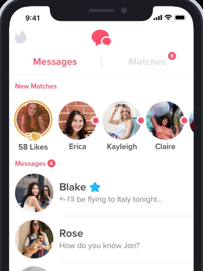 Tinder is used by millions of Australians. Picture: Tinder