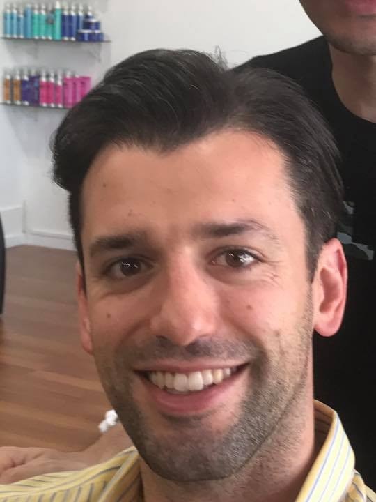 Dr Daniel Christidis after a fresh cut at Rohan Dissanayake’s salon