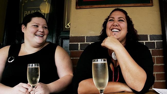 Drinks: The pair sip glasses of champagne for Casey’s 18th birthday in2006. Picture: AAP 