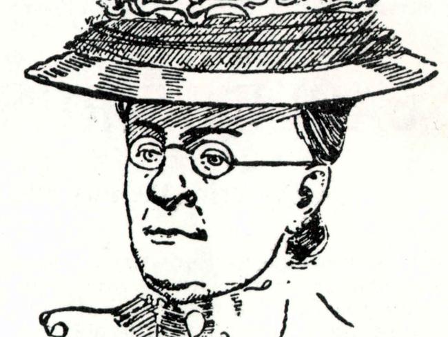 Undated caricature of Caroline Pohl aka Madame Brussels, Melbourne’s most famous brother owner. Picture: HWT Library.