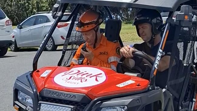 Members of the SES leave to search bushland surrounding the Emerald Beach area in the search for Jacob Partridge on December 9.