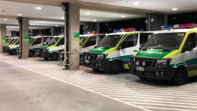 Ambulance ramping at the new Royal Adelaide Hospital. Picture: Ambulance Employees Association Facebook page