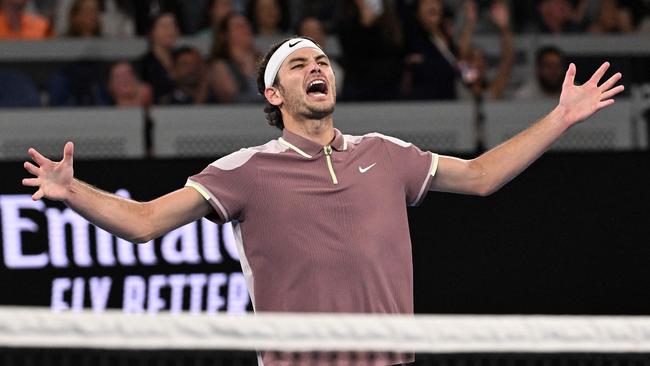 Taylor Fritz has set up a date with Novak Djokovic. (Photo by WILLIAM WEST / AFP)