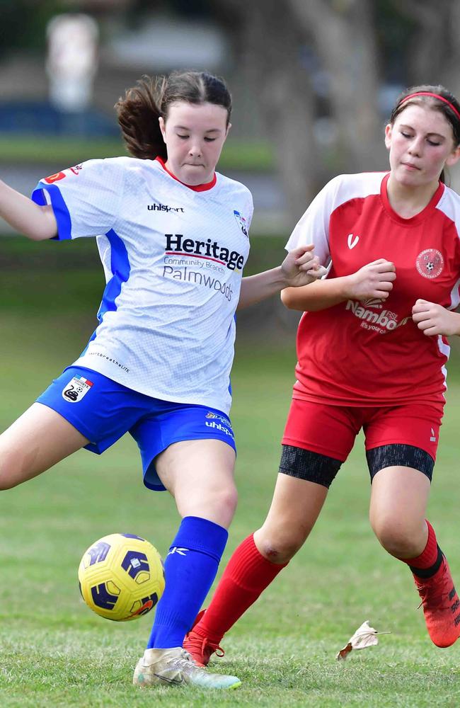 SOCCER: U 13 girls, Woombye V Nambour Yandina United. Picture: Patrick Woods.