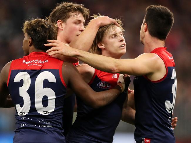 The Demons recorded the biggest preliminary final win since 2007. (Photo by Will Russell/AFL Photos via Getty Images)