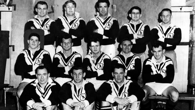 Denis Meaney (back row, second from the left) pictured with his Western Suburbs team of 1962. Rugby League Historical