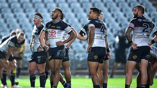 The Cowboys loss is made worse after losing two star players to injury. Picture: AAP.