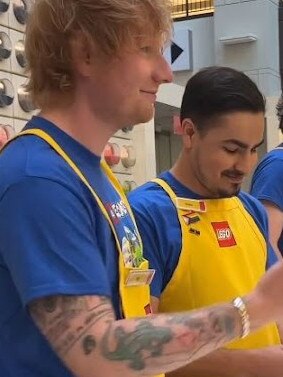 Ed Sheeran shocked fans by working at Lego. Picture: Instagram