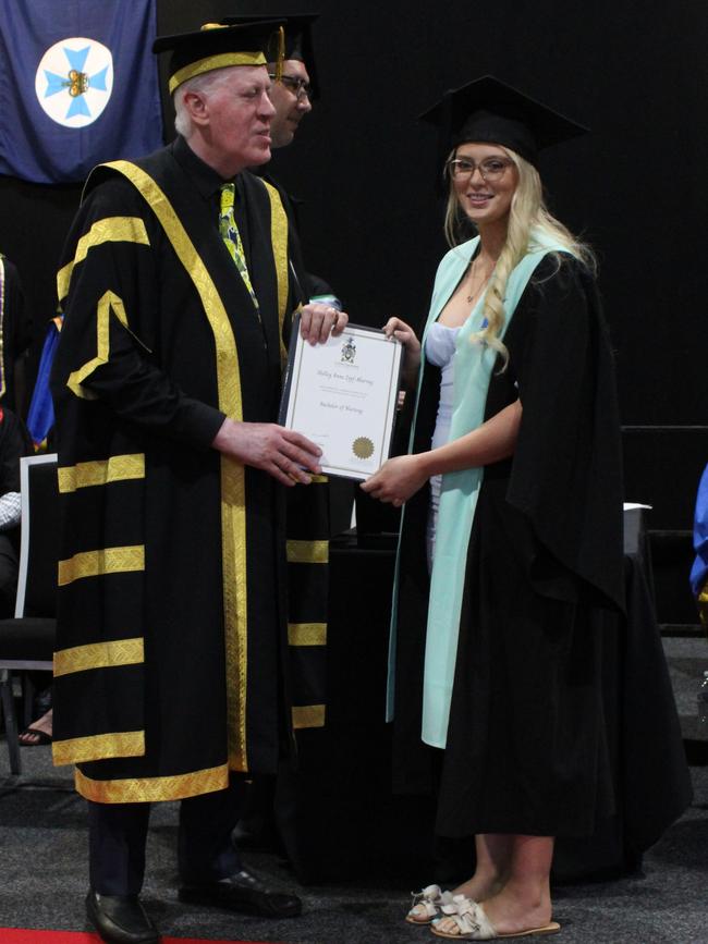 Shelley Zipf-Murray graduated with a Bachelor of Nursing at the CQUniversity graduation ceremony in Bundaberg on December 14, 2023.