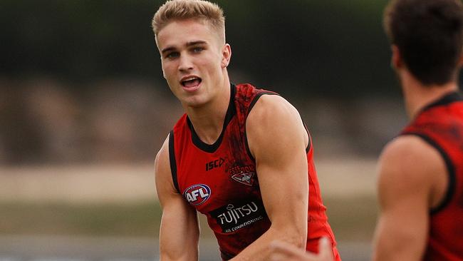 Matt Guelfi at Essendon training.