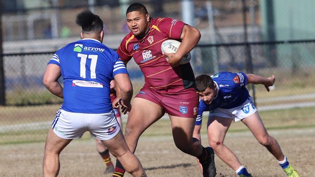Peter Moata'ane for Thirlmere Roosters. Picture: Steve Montgomery.