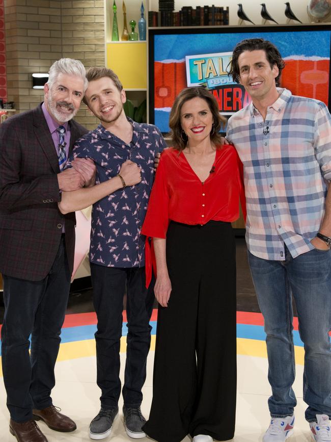 Talkin' 'Bout Your Generation’s cast from left; Shaun Micallef, Laurence Boxhall, Robyn Butler and Andy Lee