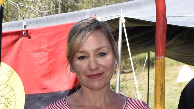 Senator Larissa Waters called the plans to build the bypass on the land ‘outrageous’ during a visit to the site in April. Photo: Kristen Camp