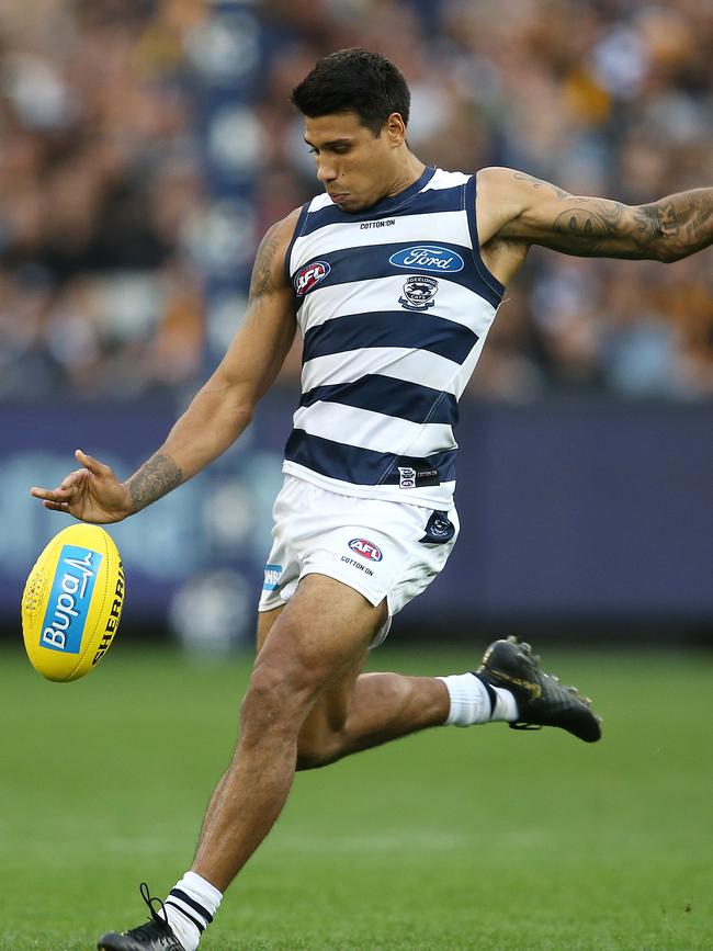 Tim Kelly has become one of the barometers in midfield for Geelong. Picture: Michael Klein.