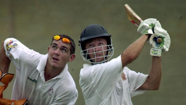 PINT’s Tim Richardson skies a Nick Akers delivery and is caught by Shane Moon. Picture: Michael Marschall