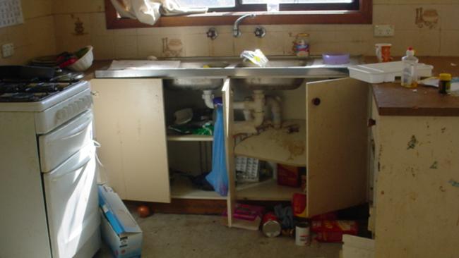 Mess: Kitchens and living spaces were covered in clutter.