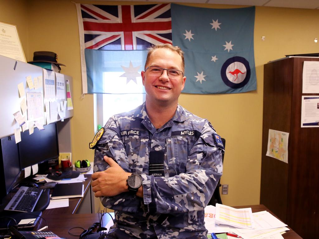 Australian Pilots training in the F35 fighter Jets Luke Airforce Base in Phoenix Arizona. Squadron Leader Chris Myles. Picture: Nathan Edwards