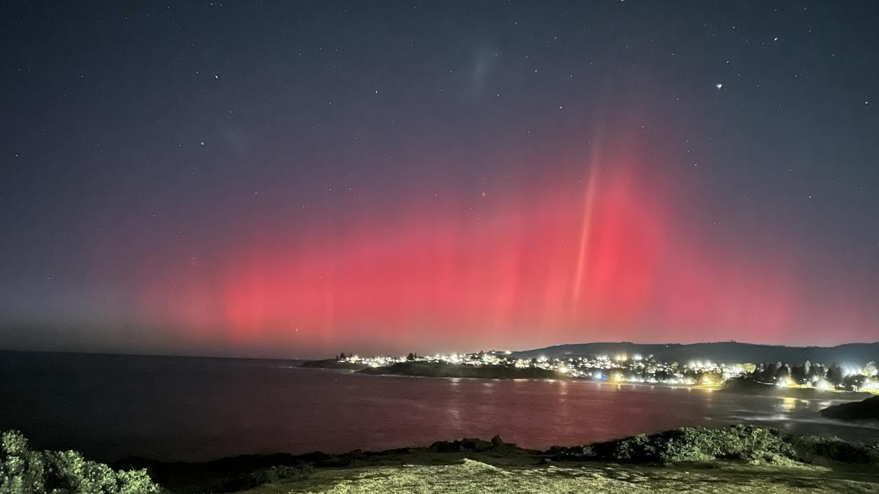 Aurora Australis viewed from the Kiama Blow Hole. Picture: Christine Dixon