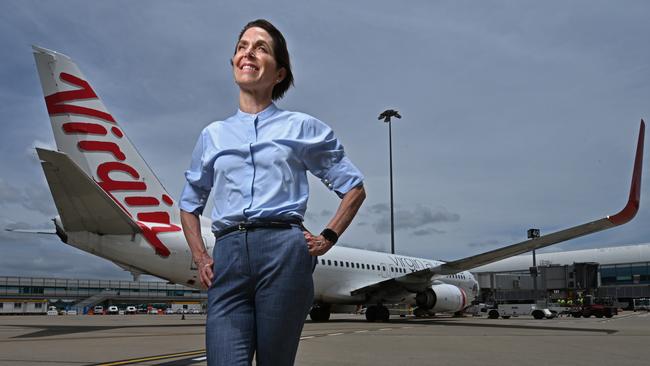 Virgin Australia CEO Jayne Hrdlicka sees a bright future for the airline a year after the company collapsed. Picture: Lyndon Mechielsen