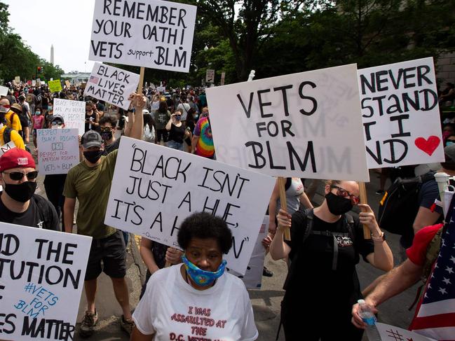 Demonstrators rally near the White House. Picture: AFP