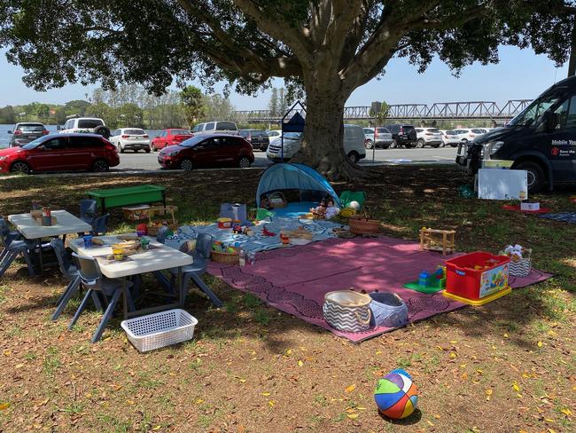 Charity Save The Children was on the ground in Taree during the fires with an Early Childhood team and a creative playspace. Picture: Supplied