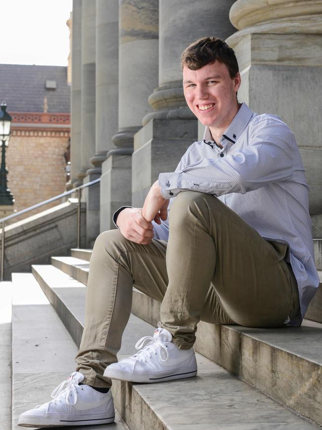 Flinders University student Jake Campbell. Picture: Brenton Edwards