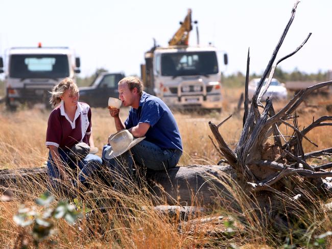 Graziers on their property near the small central Queensland town of Alpha, as residents and surrounding farmers brace themselves for giant coal mines opening in surrounding Galilee Basin.