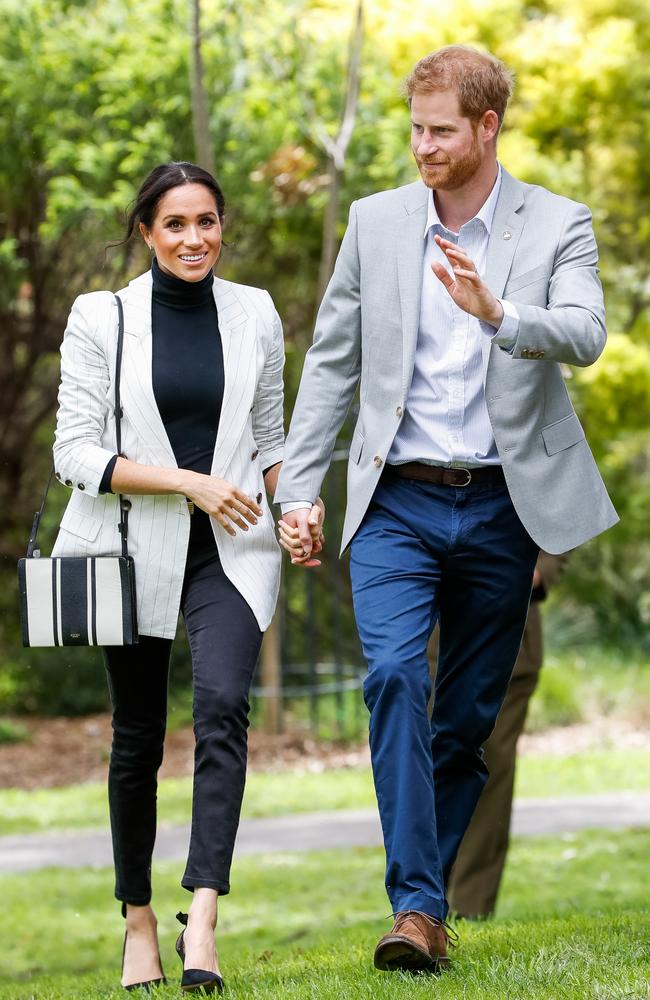 Meghan and Harry arrive for the PM’s lunch. Picture: Chris Jackson/Getty Images for the Invictus Games Foundation