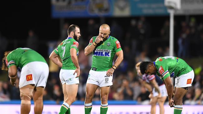 The Raiders off-season has been derailed by a Josh Hodgson transfer saga and Tom Starling’s possible NRL suspension. Picture: Getty