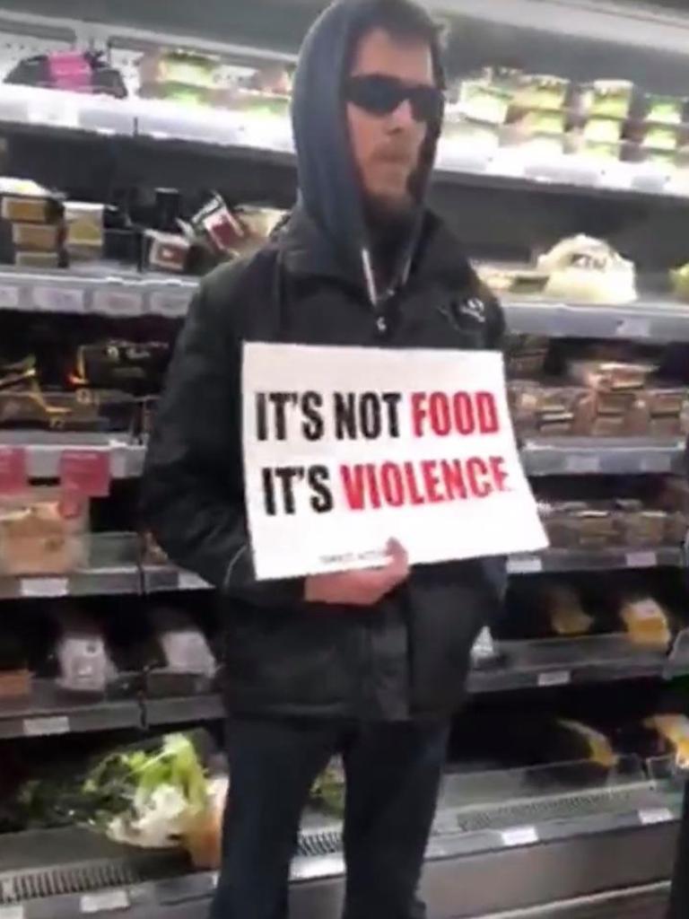 The vegans stormed a Waitrose branch in Brighton. Picture: Triangle News