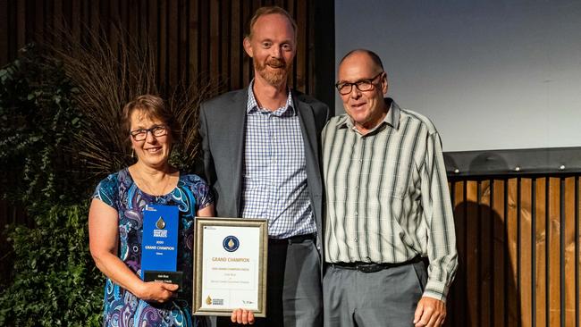 Berry’s Creek Gourmet Cheese proprietors Cheryl Hulls and Barry Charlton with Dairy Australia managing director David Nation.