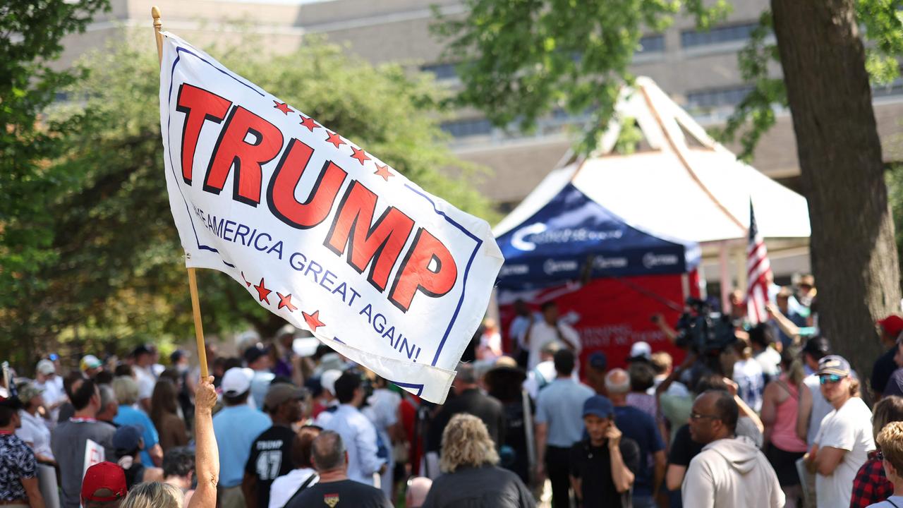 The assassination attempt has prompted an outpouring of support – and anger- from Trump supporters, who’ve gathered at vigils across the country. Picture: AFP