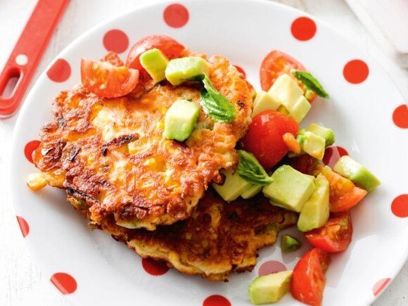 Sweet corn and ham fritters.