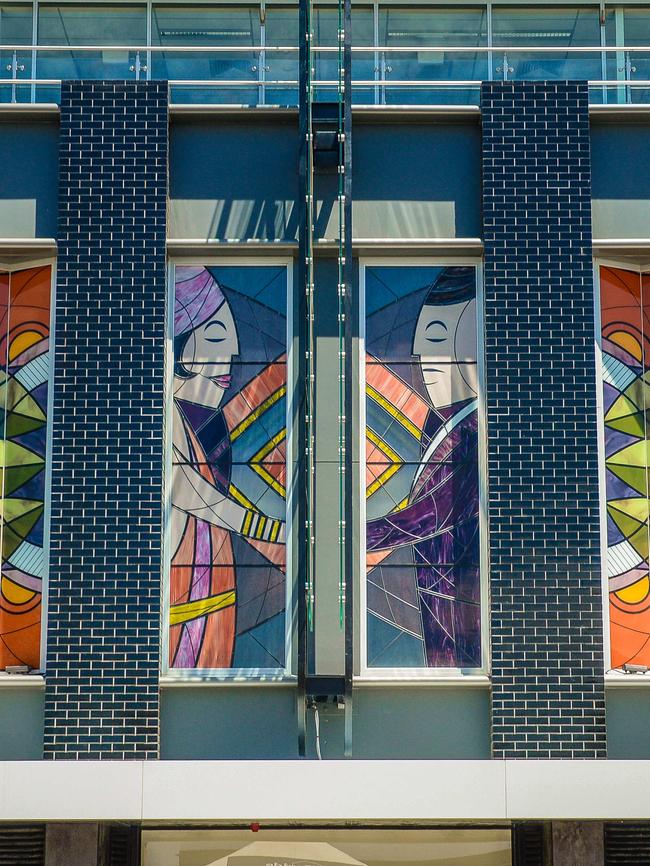 Stained glass on the new Palace Nova Prospect cinema. Picture: AAP/Roy VanDerVegt