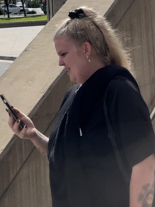 April Lee Horn leaving Beenleigh Magistrates Court.