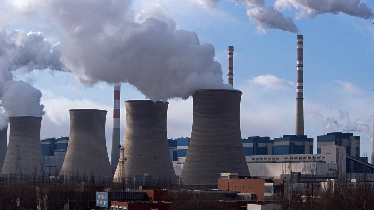 A coal-fired power plant spews smoke into the air in Daqi, Inner Mongolia, China. Picture: Ryan Pyle/Corbis via Getty Images