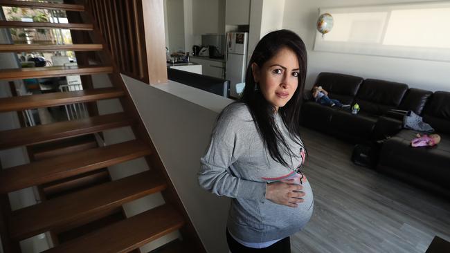 Colombian Ana Milena is unable to get home to give birth. Picture: Lyndon Mechielsen