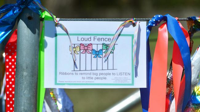 Loud Fence, with tributes to Park Orchards victims of sexual abuse by Barry Watson.