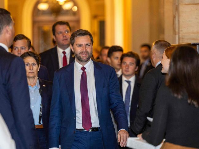 Vice President-elect JD Vance arrives for the senate Republicans leadership elections at US Capitol Hill. Picture: AFP