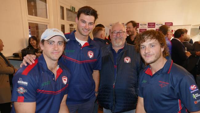 Representatives from all involved clubs gathered Wednesday night to commemorate the launch of the new Limestone Coast Football and Netball League. PICTURE: Facebook.