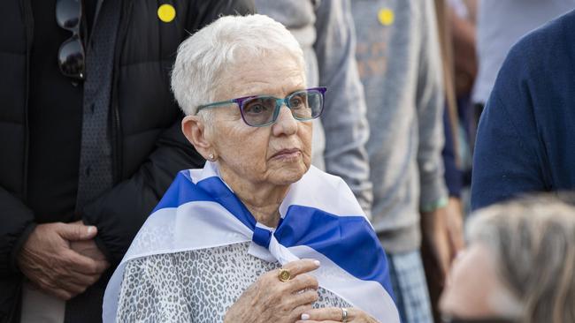 The vigil held in Sydney tonight at Rodney Reserve, Dover Heights for Israeli civilians who died in the Hamas terror attack. Picture: NCA NewsWIRE / Monique Harmer